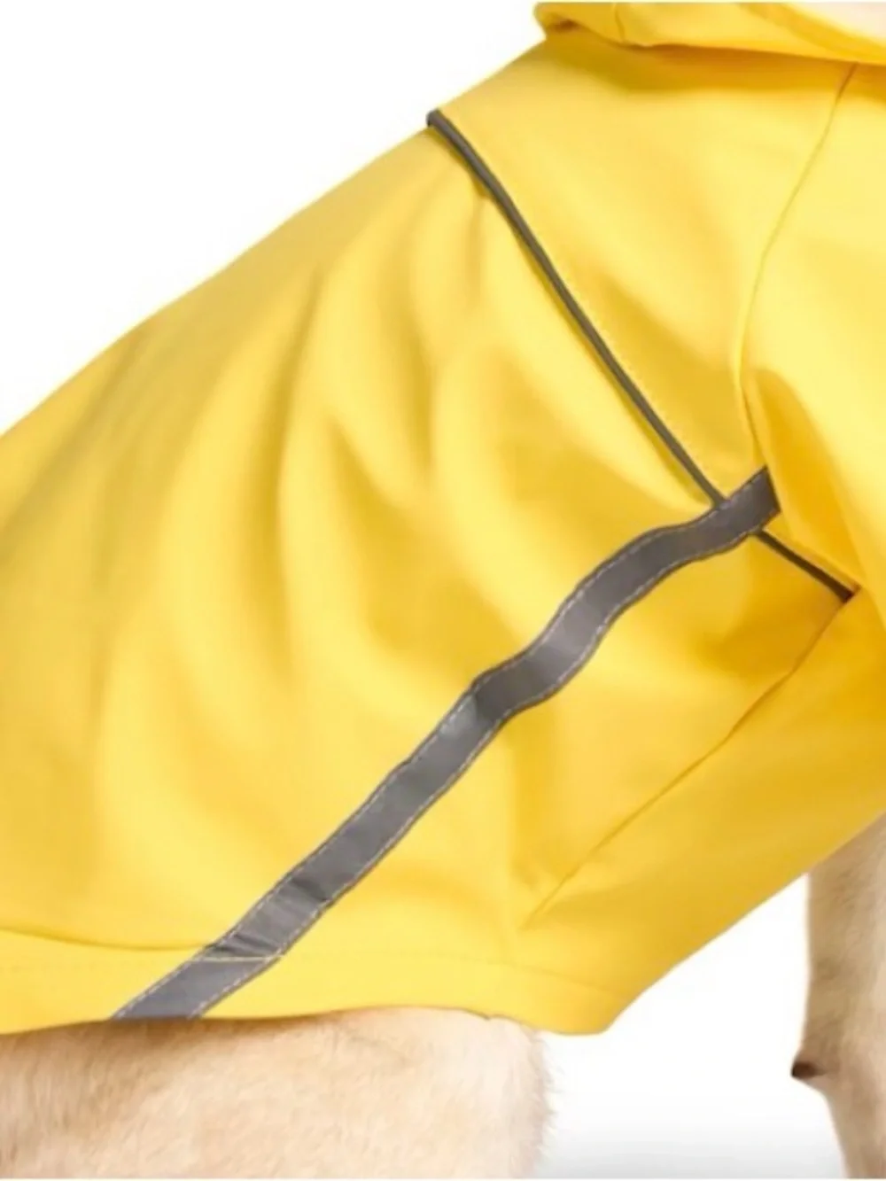 Youly Yellow Dog Raincoat with Reflective Trim - Waterproof Pet Jacket